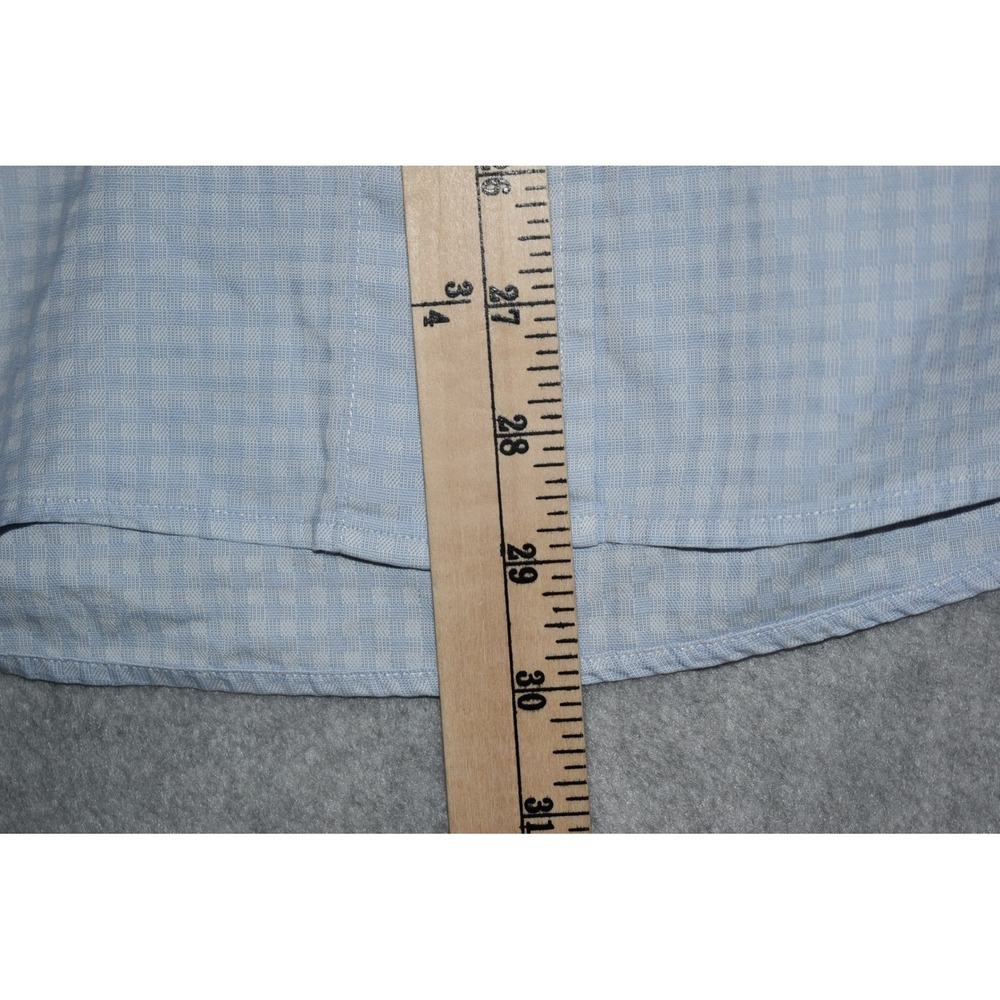 Faonnable Button Down Mens Large Light Blue Gingh… - image 6